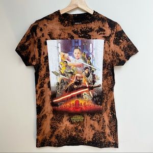 Star Wars upcycled bleached tie dyed t-shirt S